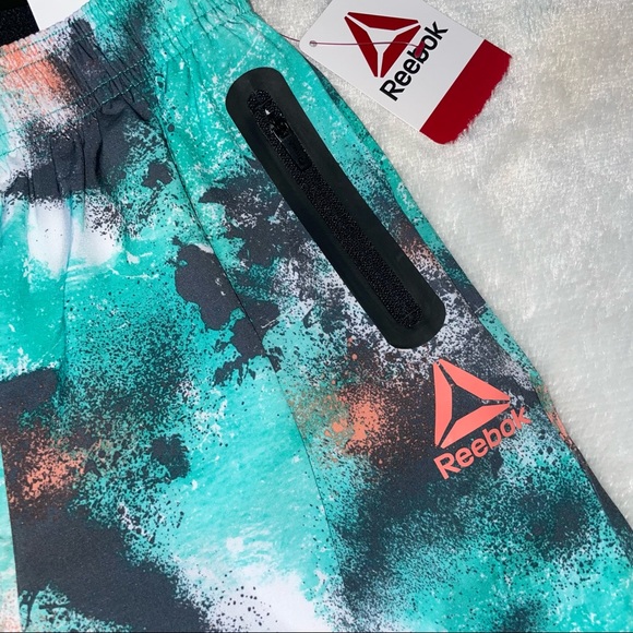 Reebok Boys Shorts size Small 6/7 ,XS 4/5 aqua elastic waist Athletic Basketball - Picture 4 of 8